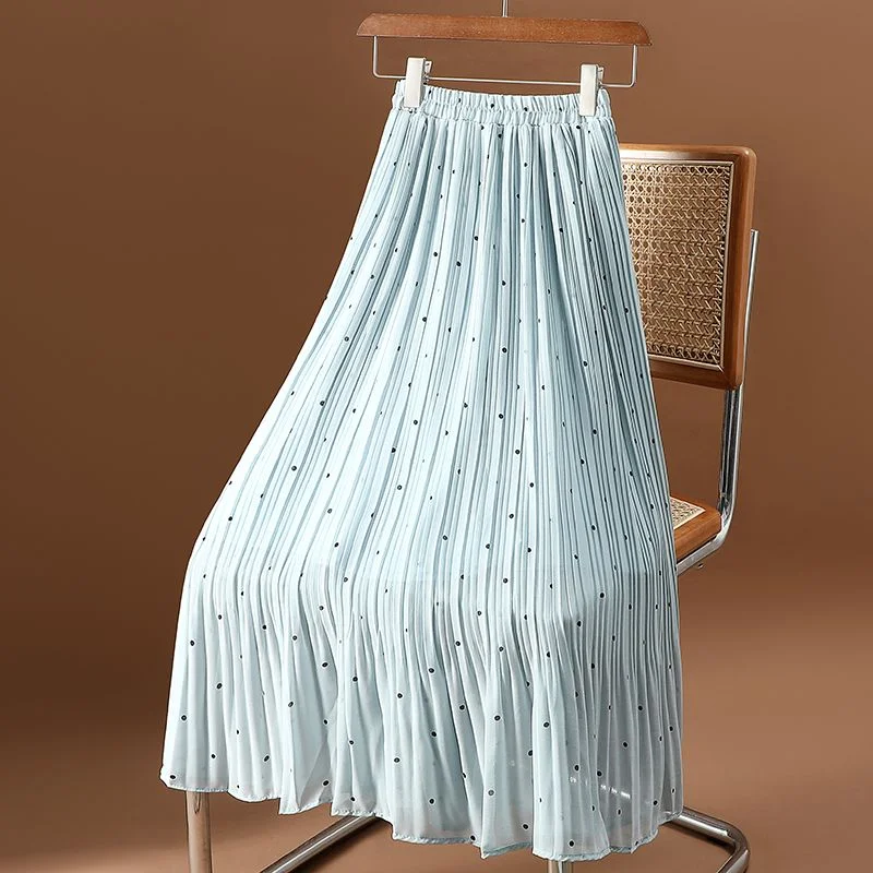 Pleat Women's Skirt Chiffon Fringe Tulle Mesh Skirts For Woman To Knees Length Pleated Clothes Y2k Casual Offer Youthful Emo V