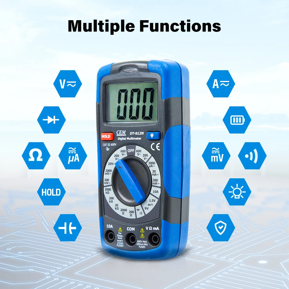 Brand CEM True RMS Compact Digital Multimeter — Professional Test Equipment & Tools For Industrail