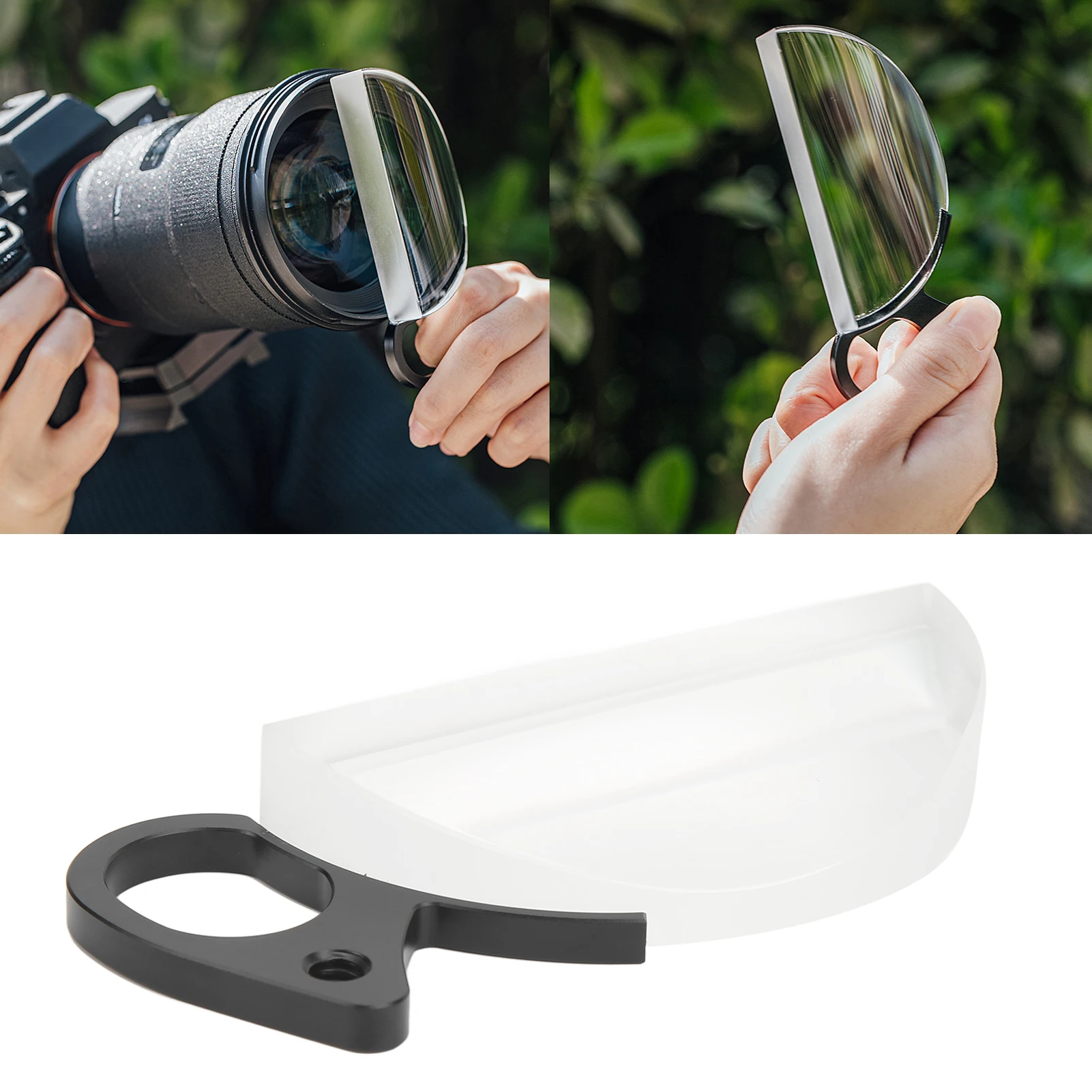 80mm Camera Lens Prism Optical Glass Handheld Special Effect Filter Half Moon Photography Accessories Handheld Camera Lens Prism