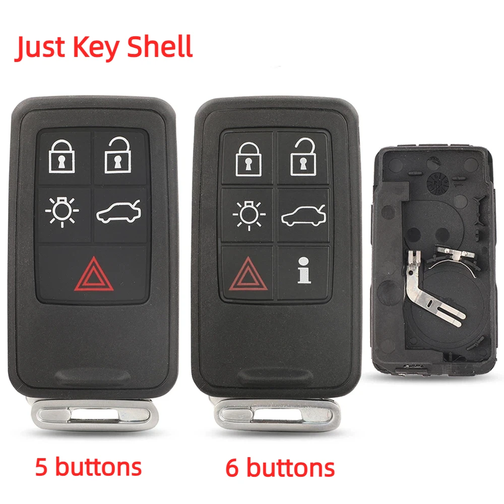 Remote Car Key Shell For Volvo XC60 S60 S60L V40 V60 S80 XC70 5/6 Buttons With Uncut Blade Key Cover Fob Case