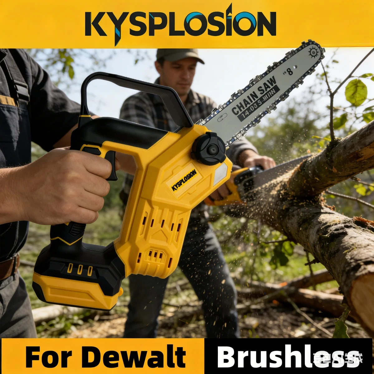 For Dewalt 20V Battery Pins 8 Inch Brushless Electric Chainsaw Cordless Electric Saw Woodworking Garden Pruning Saw Tool