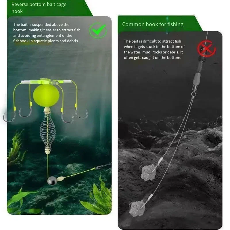 

Four Hooks Carbon Steel Line Set Anti-hanging Bottom Explosion Hook Crucian Carp Sea Rod Casting Rod Fishing Set Fishing Tackle