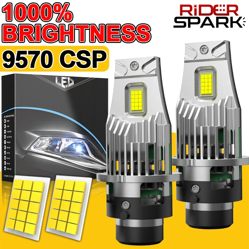 

D4S D2S LED Headlight Bulb 1:1 Plug&Play D2R D4R 9570 CSP Chips Mini HID Xenon Car Lamps Upgrade Kits High Low Beam 6000K 12V