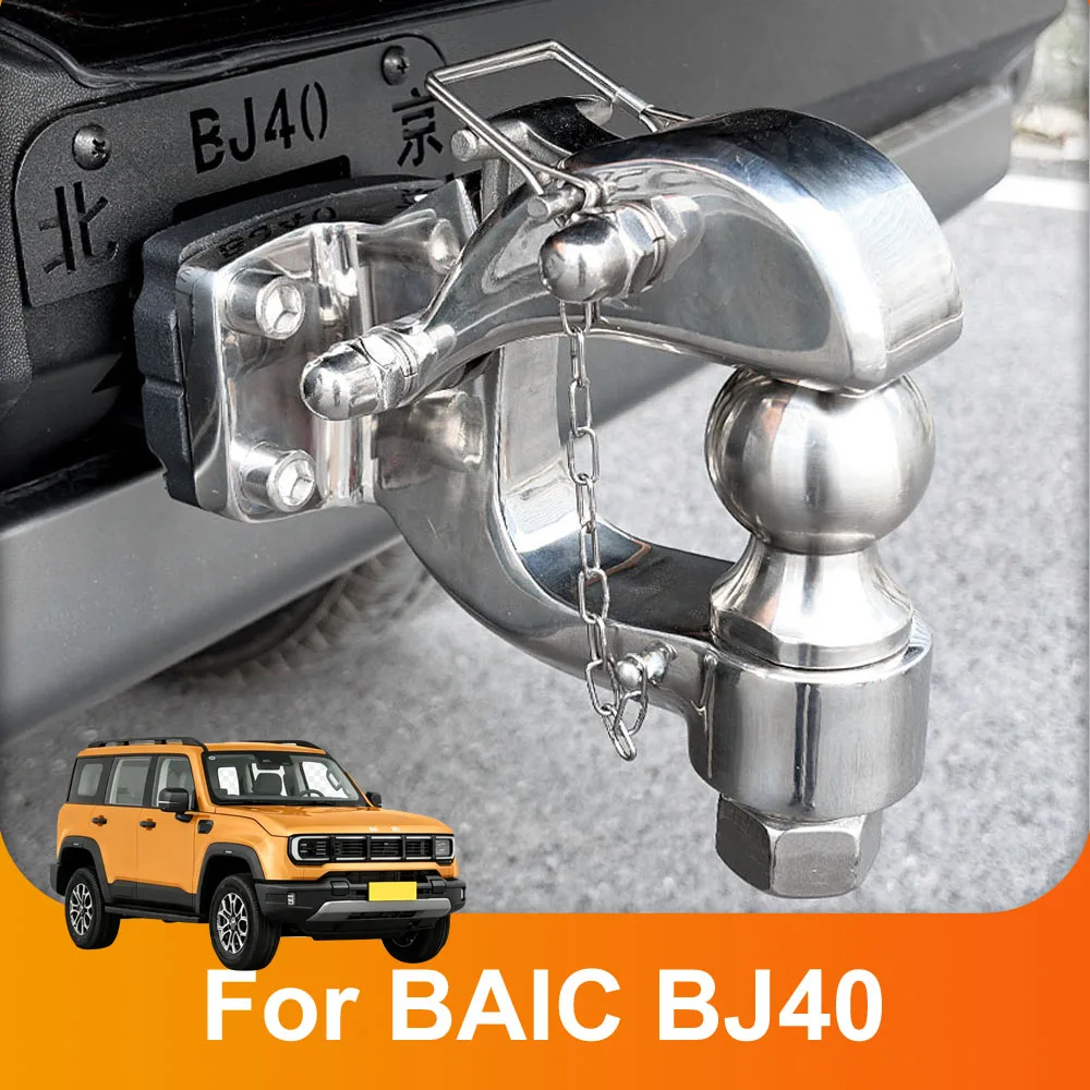 304 Stainless Steel Tiger Head Hook Collision Avoidance Automotive Modification Parts For BAIC BJ40 2026 Traction Bracket Hook