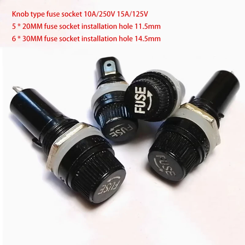 10 pieces High Quality 10A/250V AC Fuse Holder glass tube holder 5 * 20mm 6X30MM fuse holder fuse base