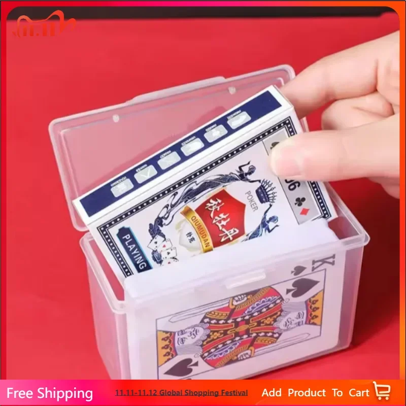 

Multipurpose Plastic Clear Storage Box Rectangular Game Card Business Credit Card Holder Case Organizer for Home Office