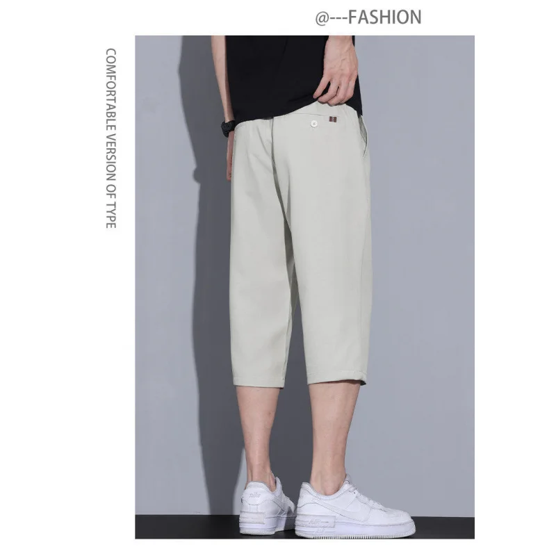 GIOIOMen's Cropped Casual Pants，2025Spring and Summer New Loose Straight Thin Men's Pants，Fashionable All-Match Cropped Trousers