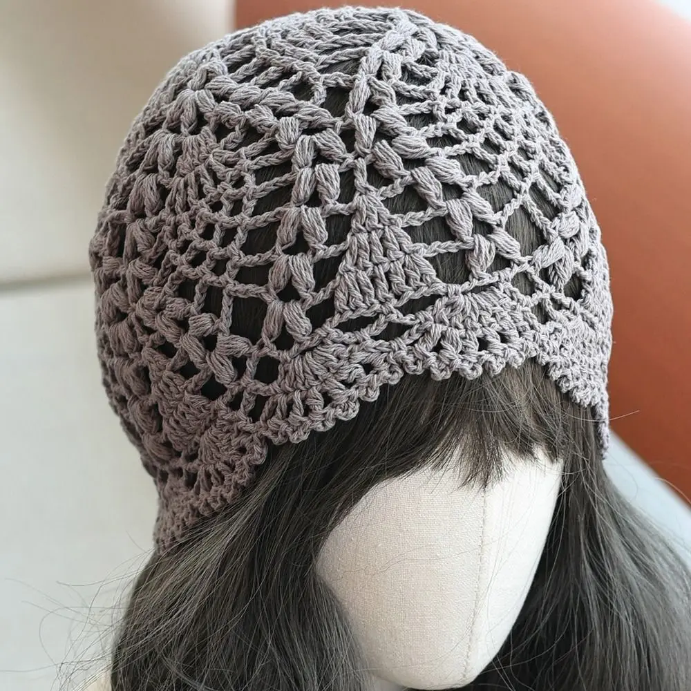 Gifts Hollow Out Crochet Beanie Hat Lightweight Floral Pattern Floral Skull Cap Breathable Lace Beanie Hat Daily Wear