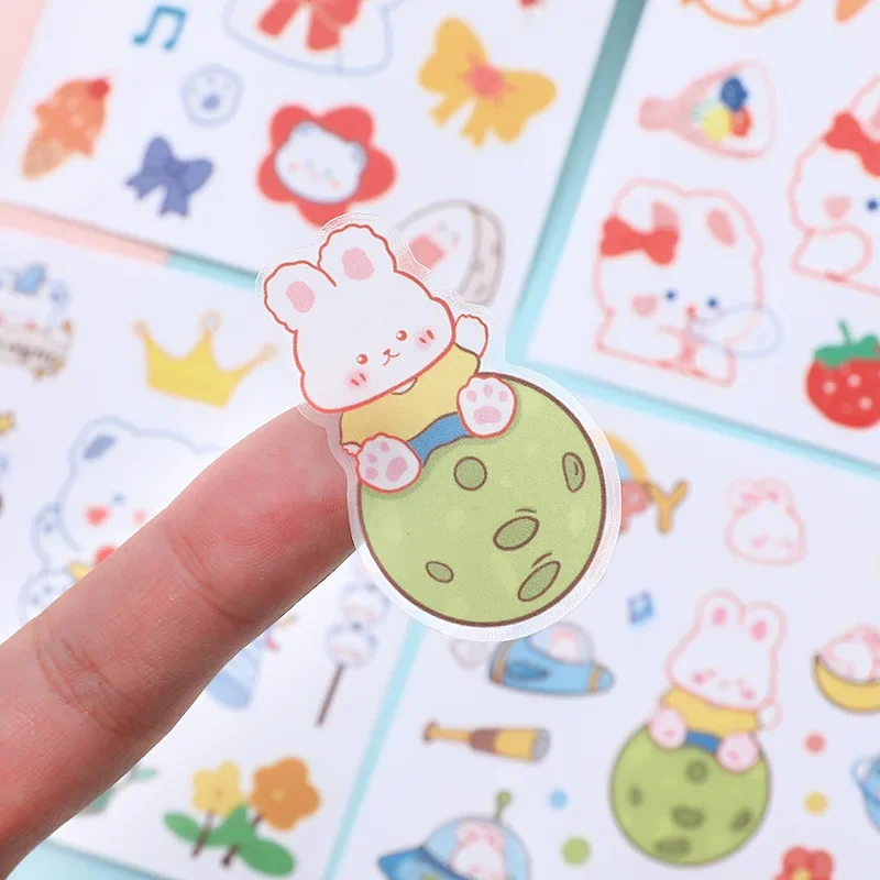 1 Sheet Cute Cartoon Patterns PVC Stickers Waterproof Colorful Phone Water Bottle Decor Scrapbook Decor DIY Notebook Decoration image 4