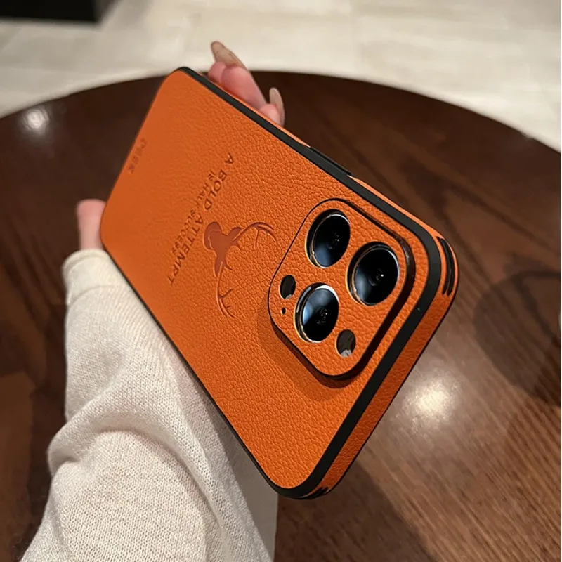 Luxury Leather Phone Case For iPhone 14 Pro 13 12 11 Pro Max X Xs Max Xr Fashion Deer Litchi Pattern Cover For iPhone 13 Pro Max