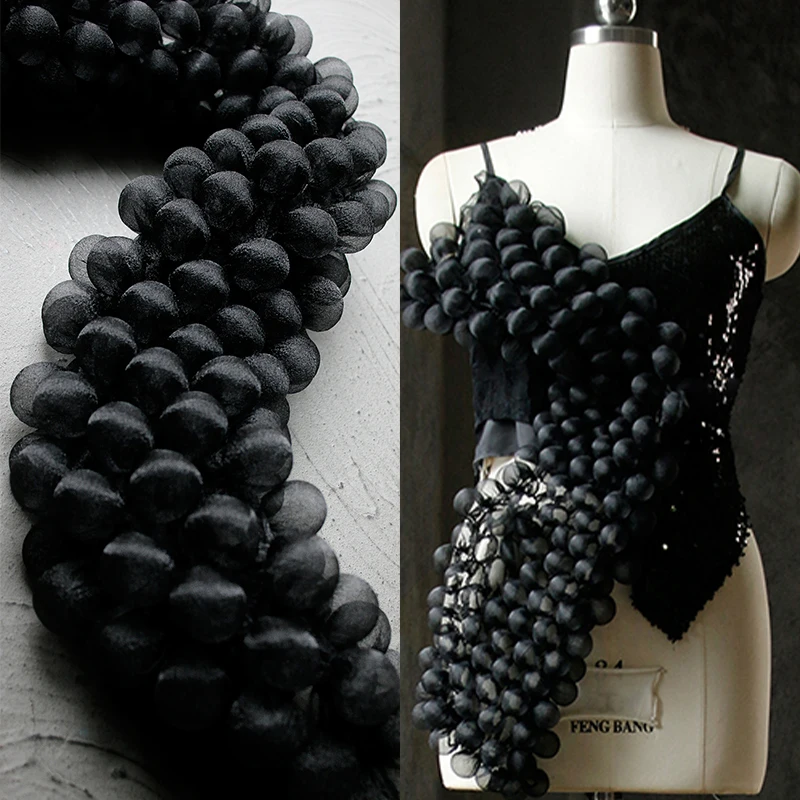 85X20Cm 3D 퍼프 텍스처 원단, 드레스 재킷 탑 DIY 재봉 패션 의류 공예용 열 설정 버블 원사