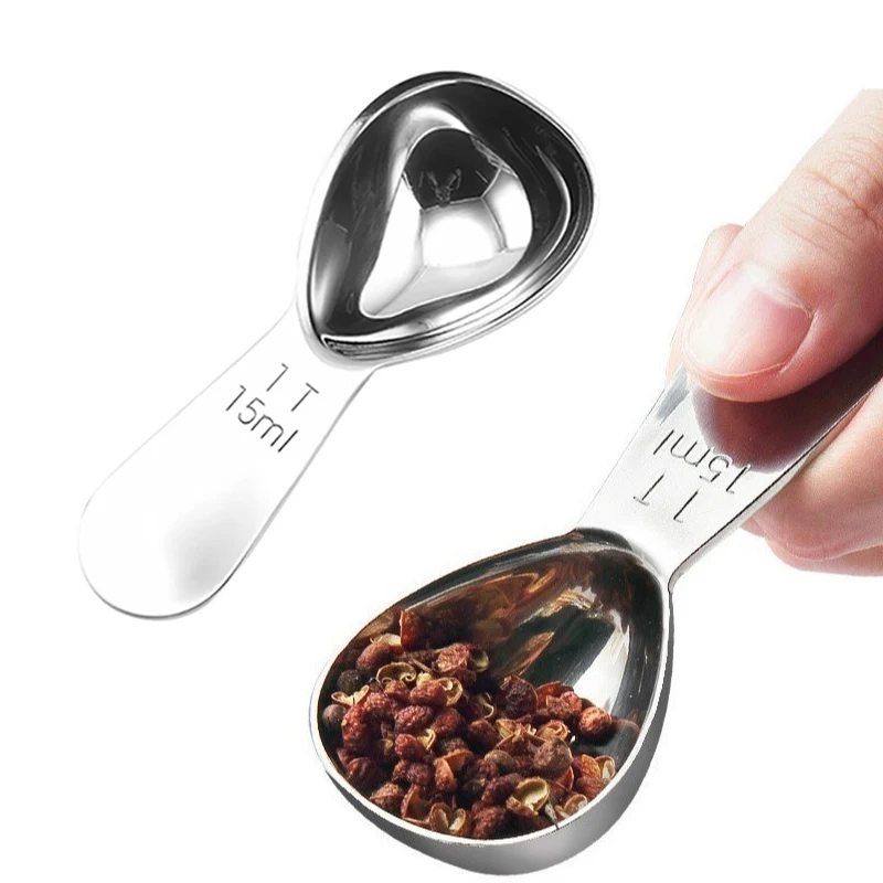 1pc Stainless Steel Coffee Spoons Coffee Measuring Scoop for Ground 15ml Beans Tea Sugar Delicate Home Barista Accessories