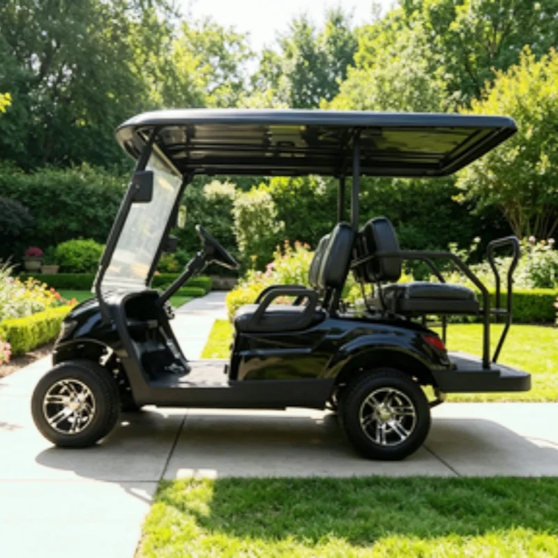 Hot Selling 2 Seater Electric Golf Cart For Resort Hotel Airport Car With 12-Inch Off-Road Tires Side Mirror With Turning Light