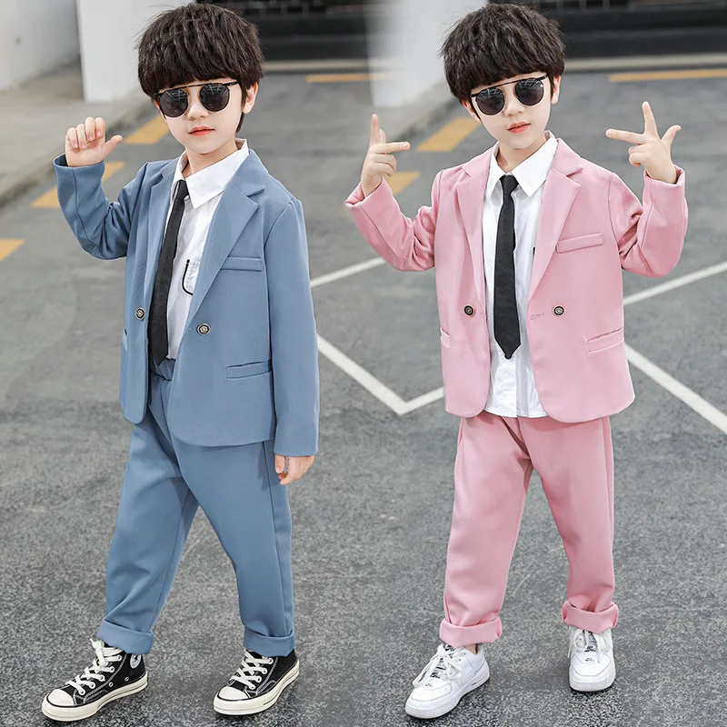 

Formal Wedding Outfit for Boys Gentlemen Suit Boy Coat+Pants 2pcs Suits Costume Handsome 2-8Year Children Spring Autumn Clothes