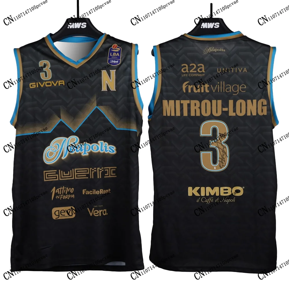 Napoli Basket Naz Mitrou # Camiseta de Baloncesto Estilo Italiano 3D, Nueva Colección 2026-27, para Adultos y Niños, Unisex