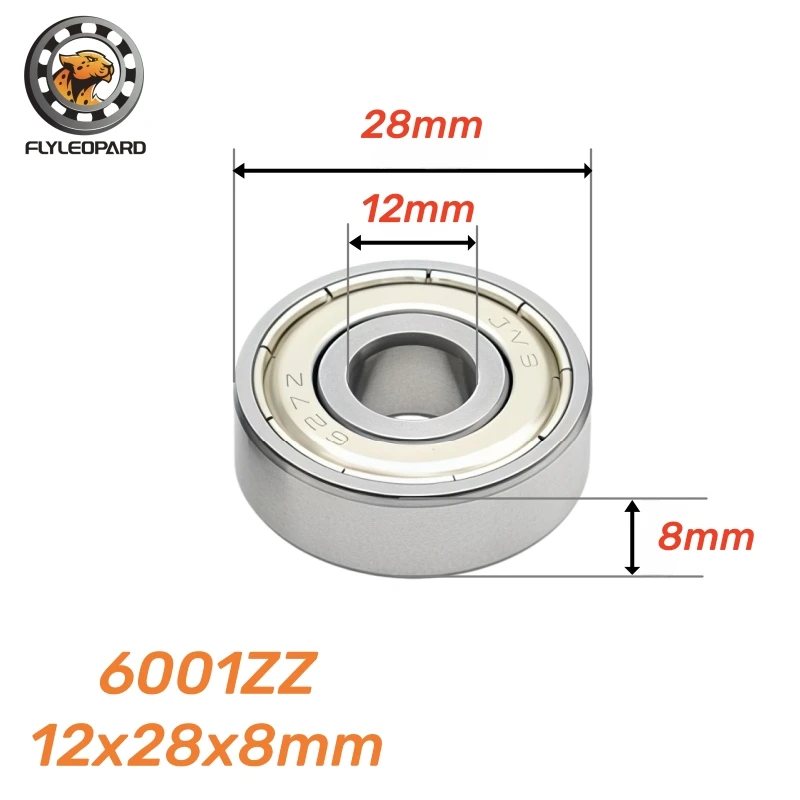 1pcs 6001ZZ Bearing 12x28x8mm ABEC-7 Chrome Steel 6000 6200 6002 6003 6004 6005 6201 ZZ High Quality Deep Groove Ball Bearings