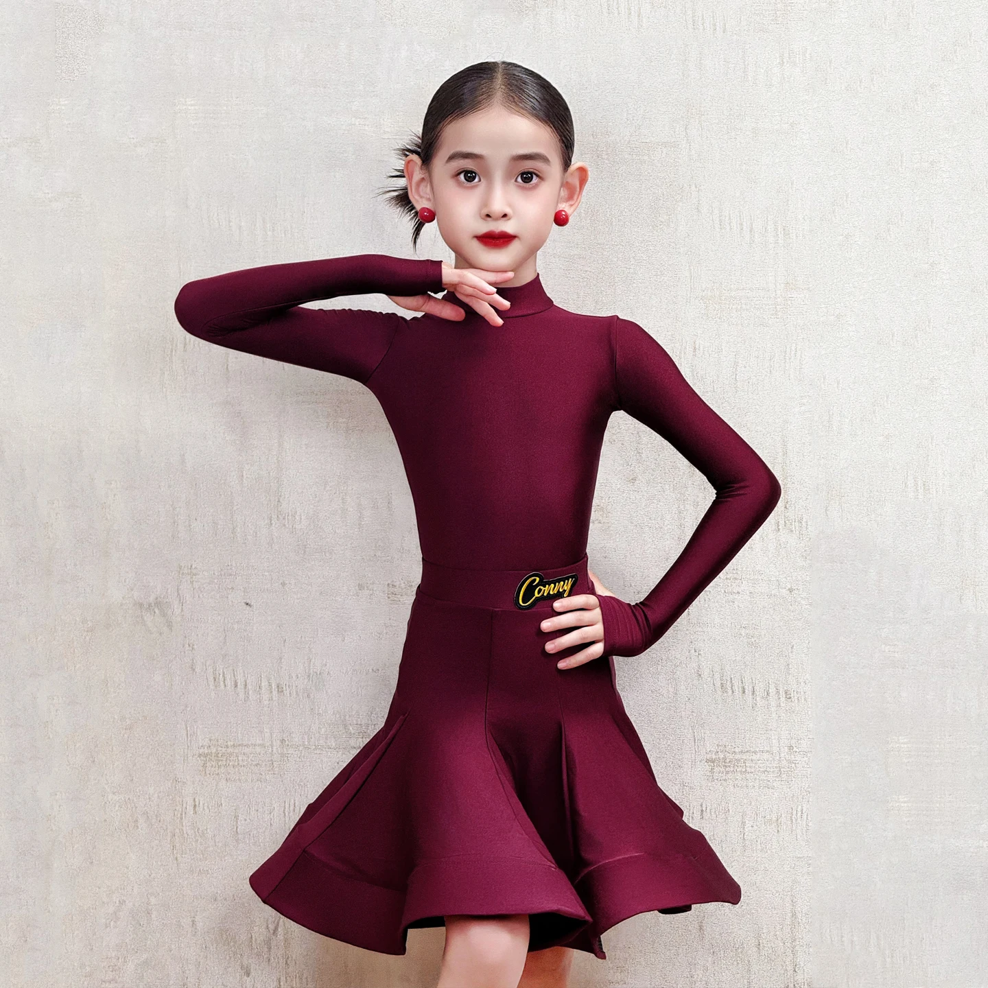 Vêtements de danse latine pour filles, vêtements de compétition, vêtements de Performance professionnelle, tenue de danse latine pour enfants, jupe body 2320