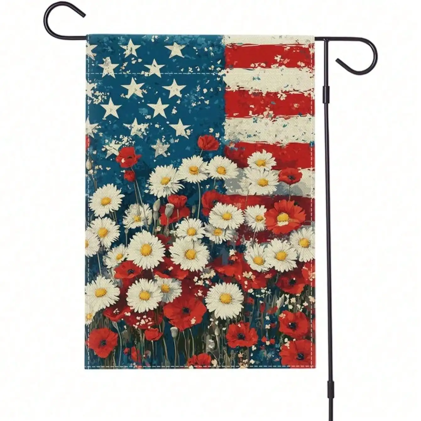

Патриотический садовый флаг США, двусторонний, всепогодный, из полиэстера — декор с изображением звезд и полос к 4 июля, Дню памяти ветеранов, Дню президента.