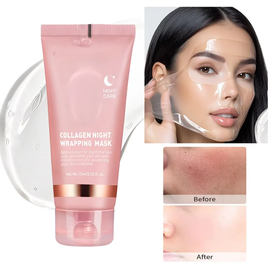 Korean Night Collagen Sleep Mask: Gently Firms, Reduces Puffiness for Refined Contours & Glass-Like Skin