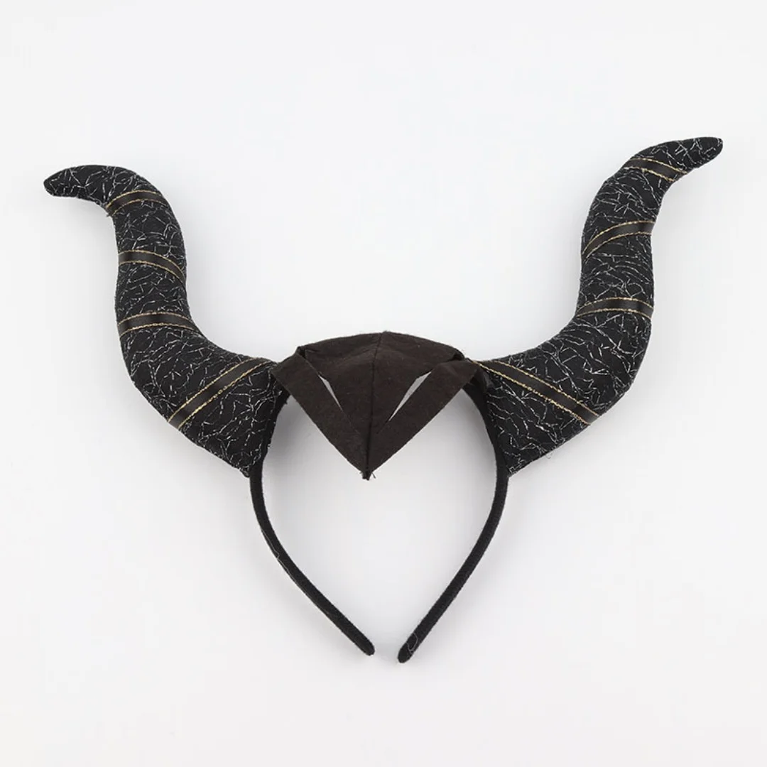 جديد إمرأة طويل شيطان الثور القرن عقال الشر الملكة بريق الشعر هوب تأثيري هالوين زي ماجيك الساحرة خوذة الإكسسوار