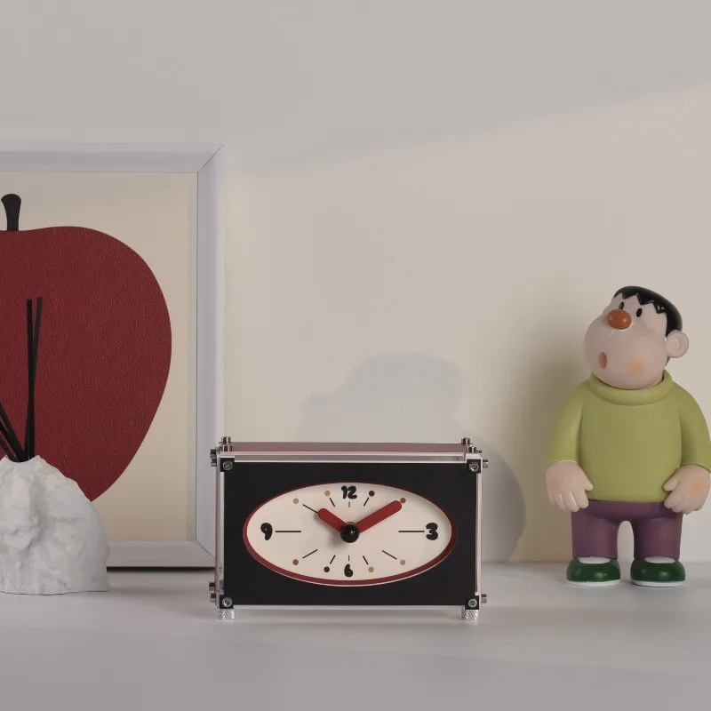 Creative Table Clocks Bedroom Bedside Silent Desk Clock Living Room Square Tabletop Watch Modern Art Decoration Ornaments