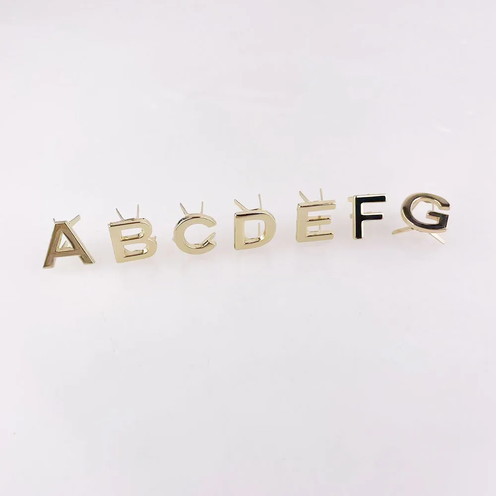 5Pcs DIY English 26 Letter Metal Rivets Claw Studs For Bags Clothes Hats Leather Decor Alphabets Claw Rivet Handmade Crafts