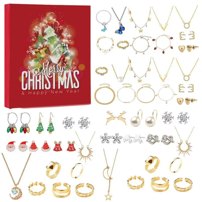 2023 Advent Calendar Various Jewelry Jewelry Box 8 Earrings 6 Rings, 6 Necklaces 4 Bracelets Calendar  best gift for Christmas