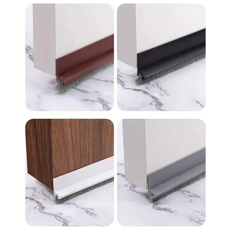 1pc 100CM Brush Seal Strip Door Bottom Seal Strip Insectproof Soundproof Door Bottom Seal Strip Door Stop Self-adhesive Strip image 5