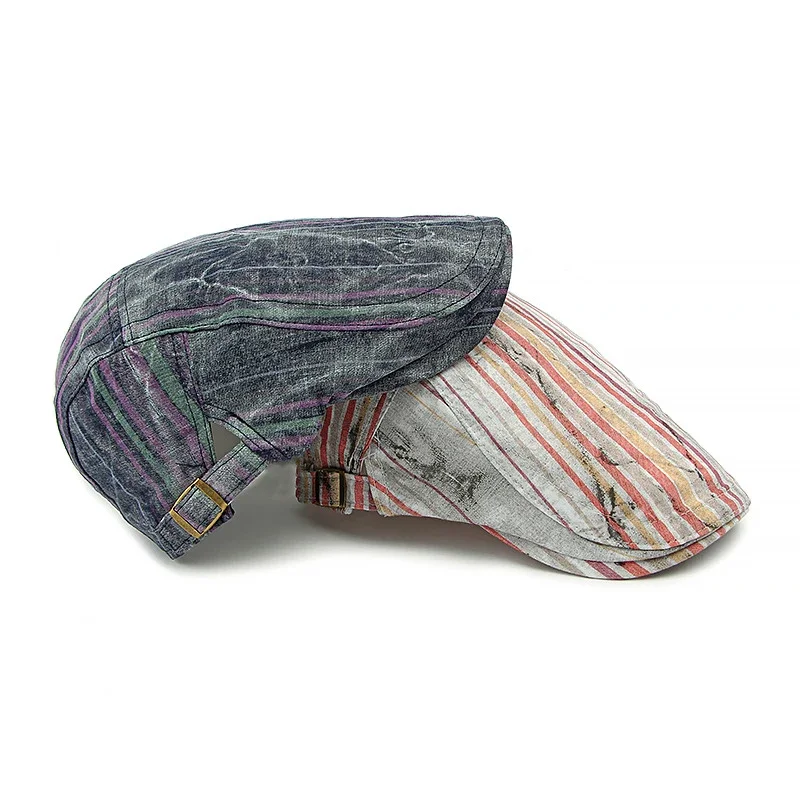 Berretto da uomo con design a righe Graffiti Primavera ed estate Abbigliamento da viaggio all'aperto Decorazione Cappello Cappello Hip Hop Retro Y2k Cappello in cotone per ragazze