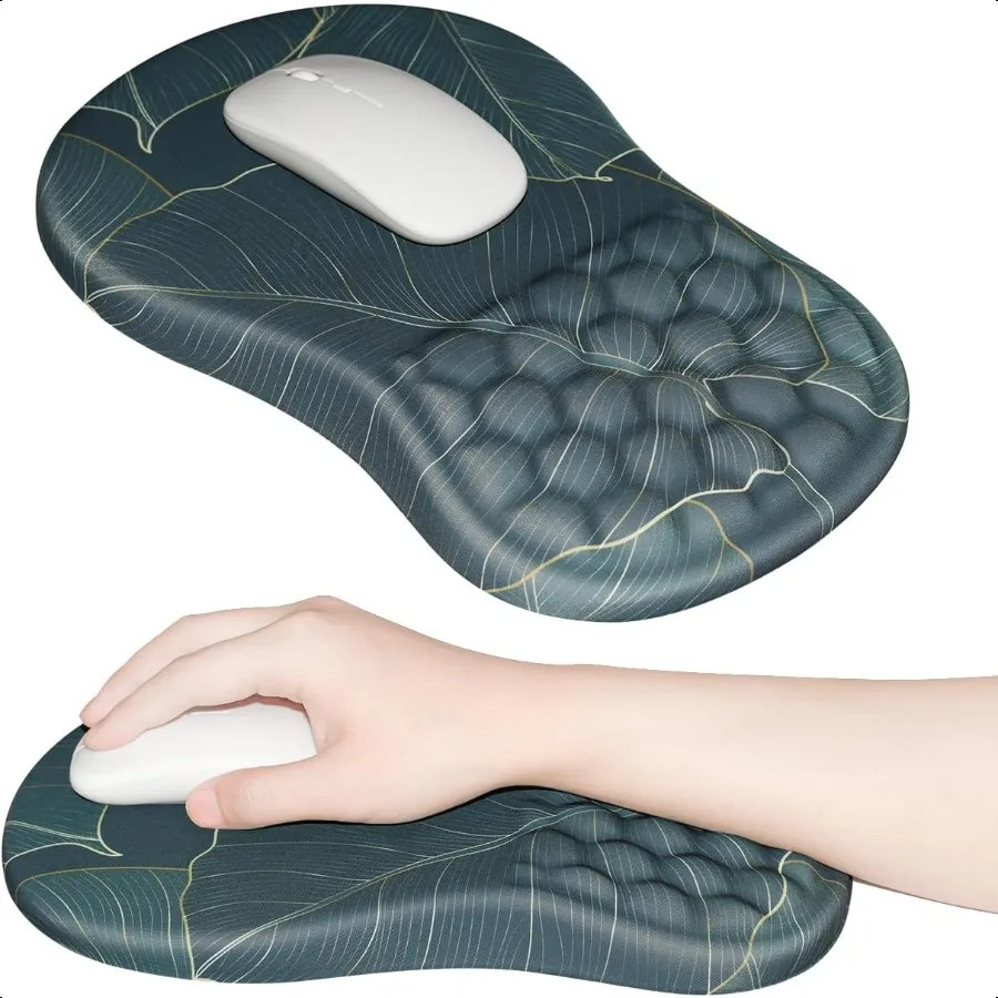 

Ergonomic Mouse Pad Wrist port with Massage Design Memory Foam Wrist Rest Pain Relief Mousepad with NonSlip PU Base Mouse Pads