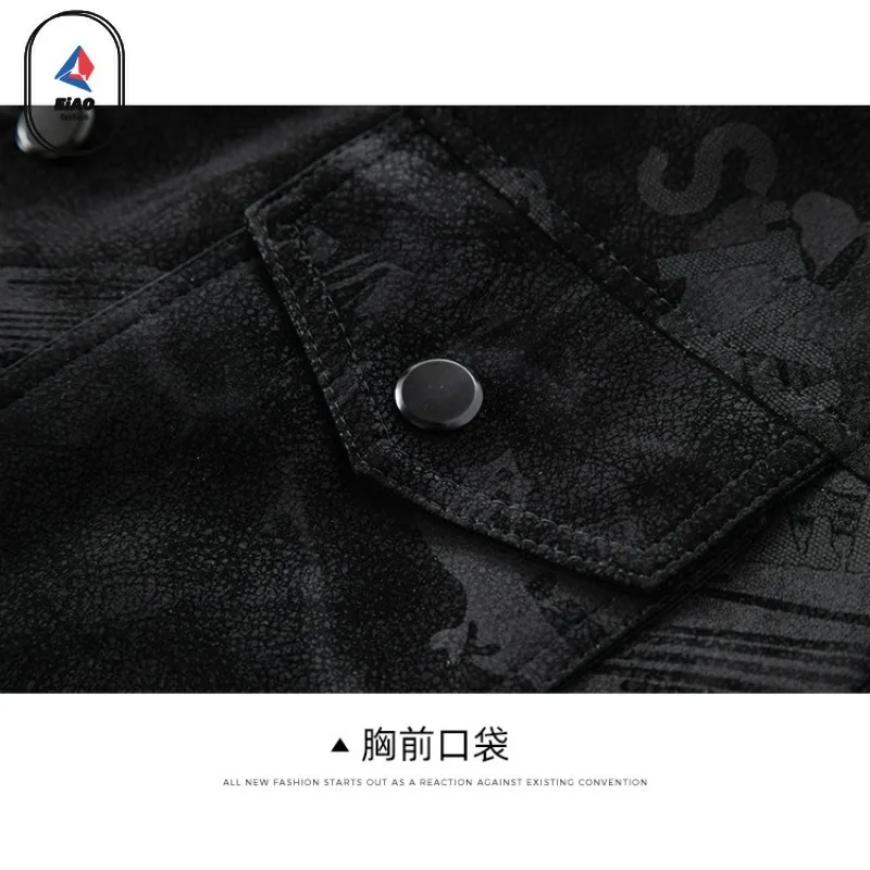 2025 ​ Jaket Kulit Suede Pria Musim Semi Musim Gugur Warna Solid Gaya Korea Mantel PU Kerah Tahan Angin Tahan Air Kasual Bisnis Luar Ruangan ​