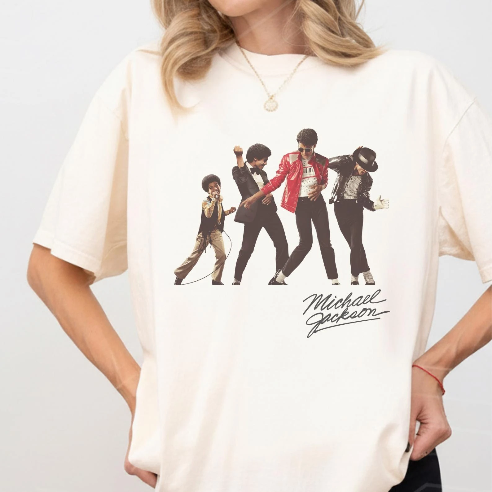 Michael Jackson Vintage Signature Shirt 2026 Summer Men's Women's Oversized Casual Street Clothing Y2k Style Sportswear Retro