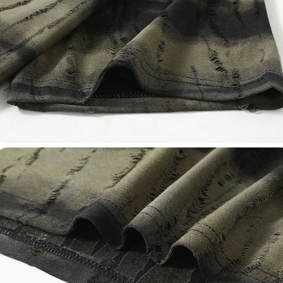 10XL 11XL Plus Size T-shirt Men Summer Short Sleeve Tops Tees Male Fashion Casual Tie-dye Ripped T-shirt Big Size 11XL - Image 5