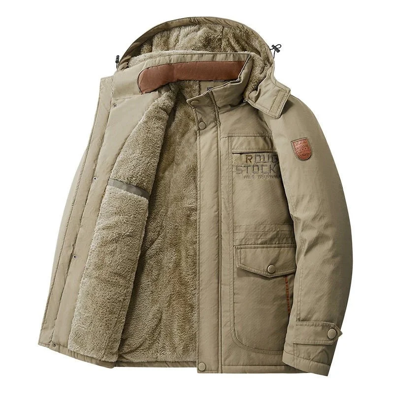 

Утепленная хлопковая куртка для мужчин: зимняя, свободного кроя, больших размеров, теплая, для защиты от холода, для мужчин среднего и старшего возраста.