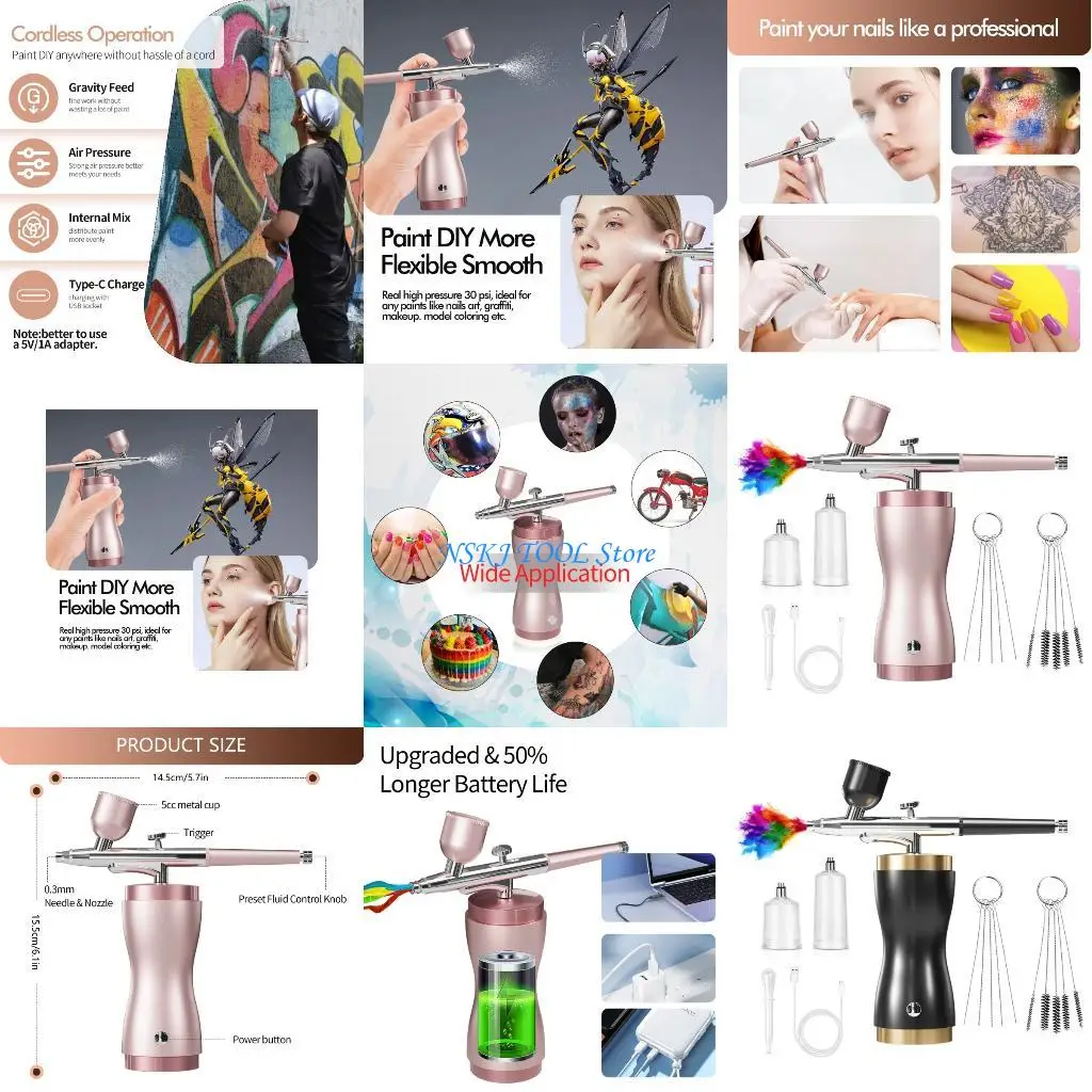 

L8RC Multipurpose Electric Sprayer Airbrushing Guns With Adjustable Pressure For Model Painting Crafts Wall Decoration