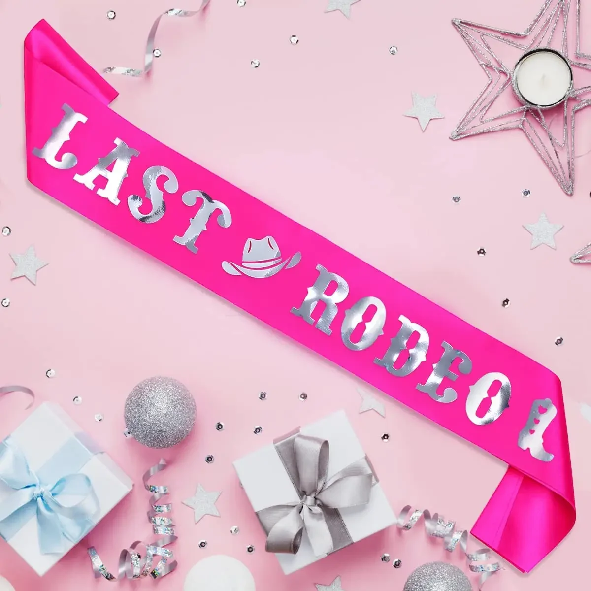 Last Rodeo Sash for Bridal Shower, Bachelorette Party Decorations, Hot Pink, Western Cowgirl, Hen Party