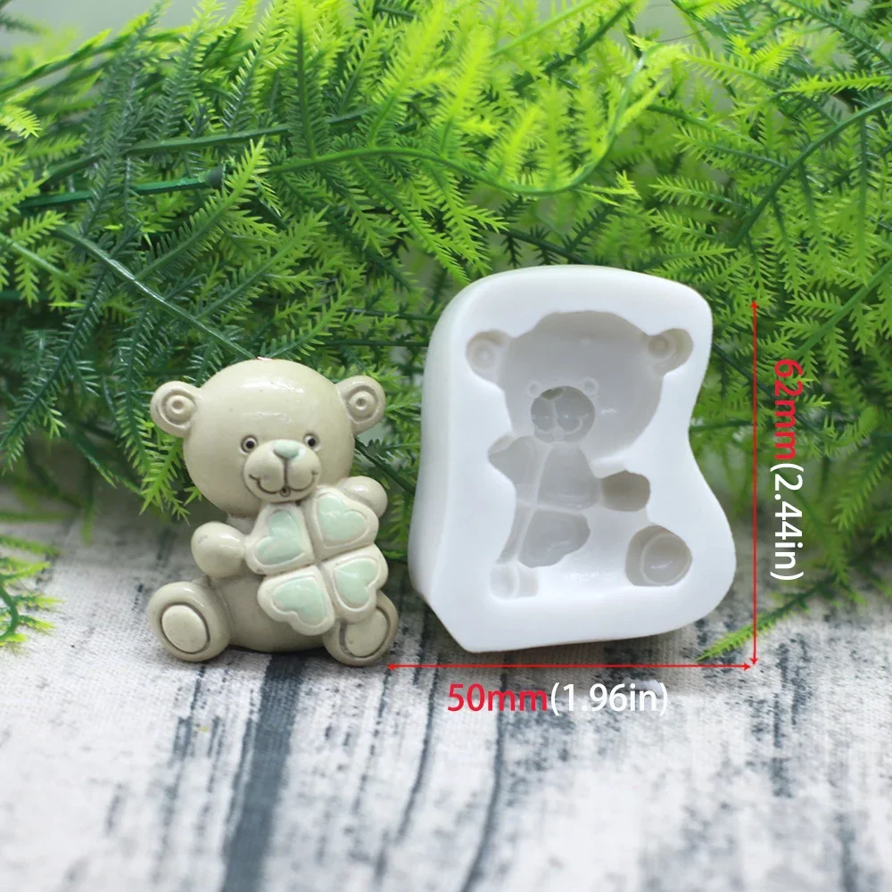 3D Bear Silicone Fondant Molds Silicone Bear Chocolate Molds For Baby Shower Cupcake Topper Cake Decoration