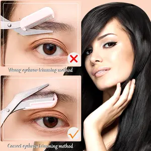 Equate Equaper, Facial Navalho for Women, Professional Eyebrow Scissors with comb, eyebrow sideboard, scratching accessory 12 Main Tissue Sales - №3