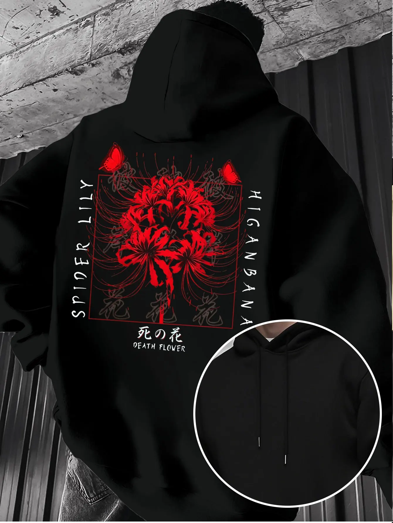 Moletom masculino com capuz de lã, estampado com liliáceas japonesas, quente para o inverno, roupa esportiva, casual, folgado, para treino, pulôver.