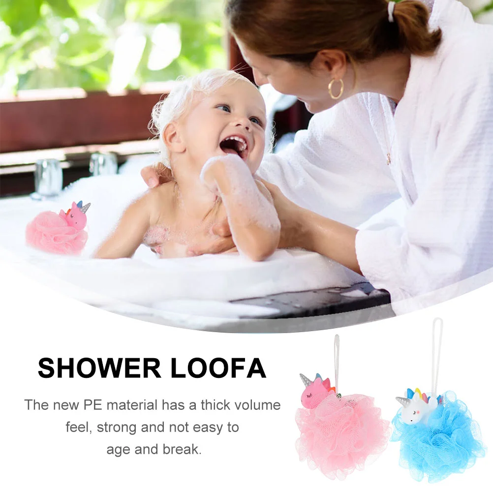 2 Pcs Unicorn Bath Ball Bath Sponge Body Washing Bath Bath Bath Sponge Loofah Child Shower Foaming Balls Exfoliating Tool