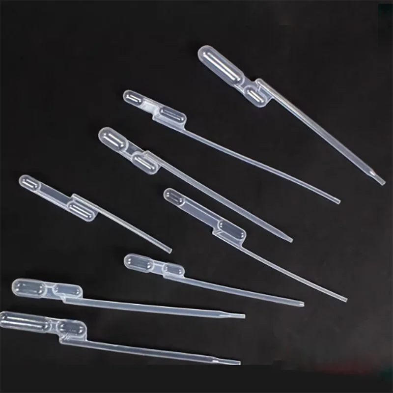

500PCS Disposable double airbag plastic straw 80 100 400 500ul micro double ball dropper quantitative straw double airbag pipe
