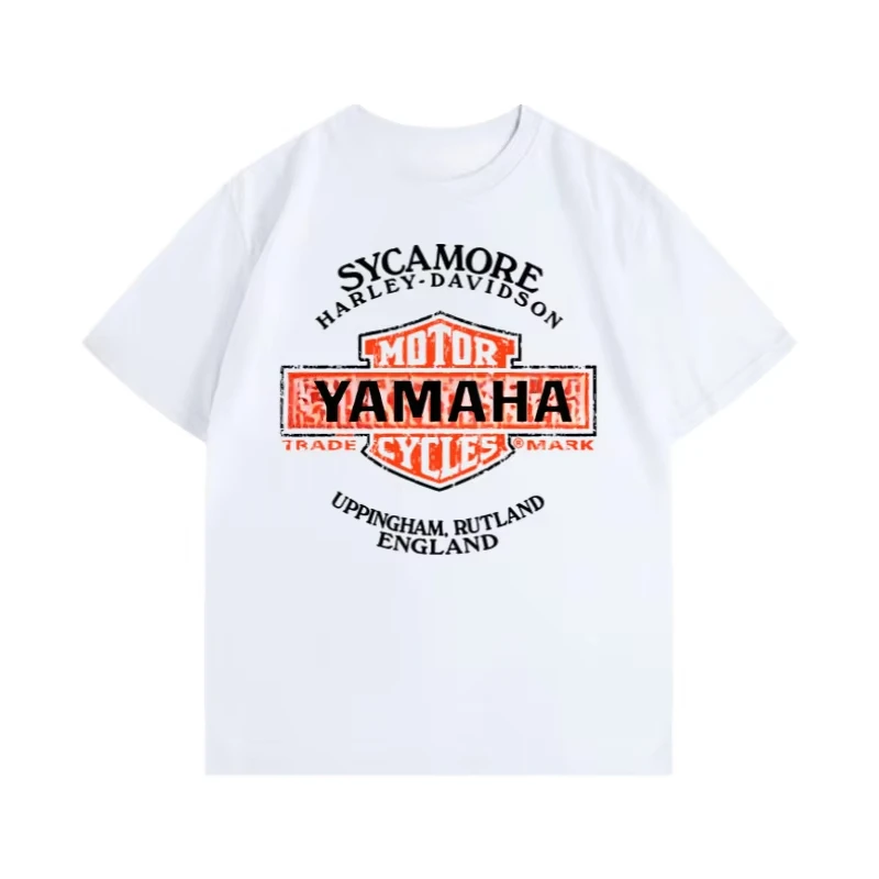 

Summer New YAMAHA Printed T-shirt Motorcycle Modification Men's and Women's Loose Casual Motorcycle Riding Short Sleeved Top