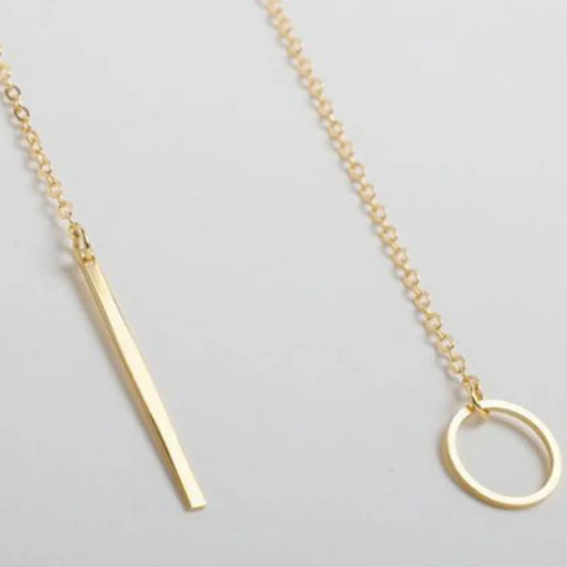 2025 New Fashion Necklace Design Ladies Fashion Simple Simple Metal Round Necklace Wholesale Sales