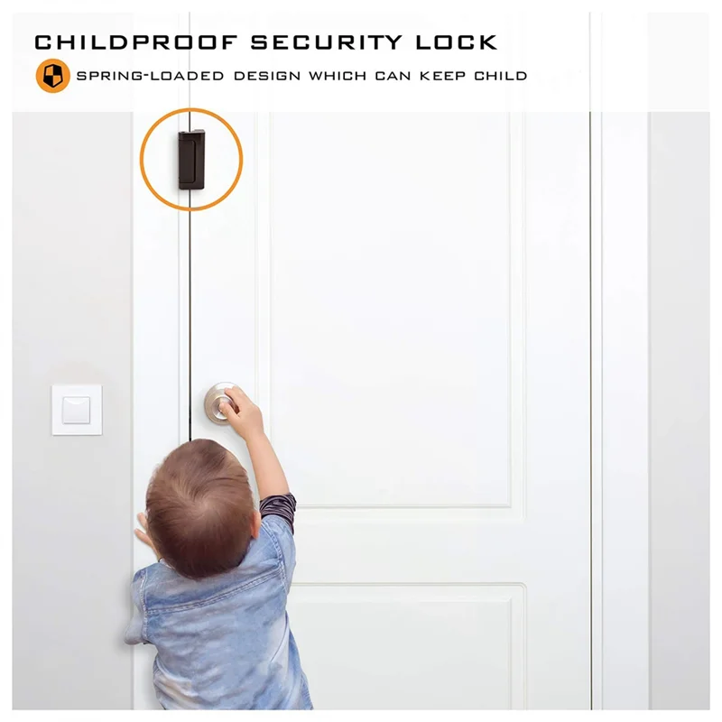 Door Reinforcement Lock Stop Childproof Construction 3 Inch Stop Childproof Black