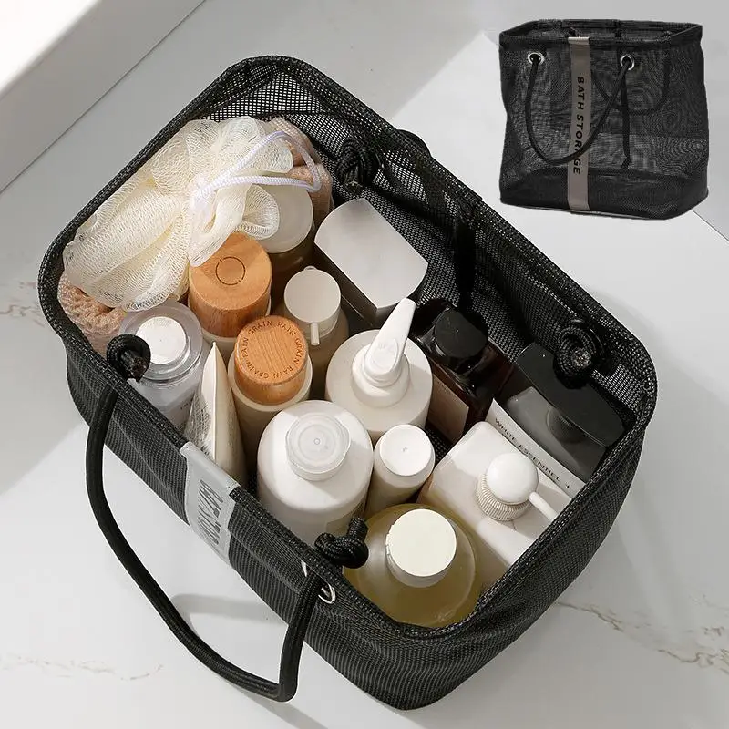Large/small Shower Bag Portable Toiletry Bag Men's Dental Supplies Mesh Toiletry Bag Basket Women's Travel Storage Basket 2025