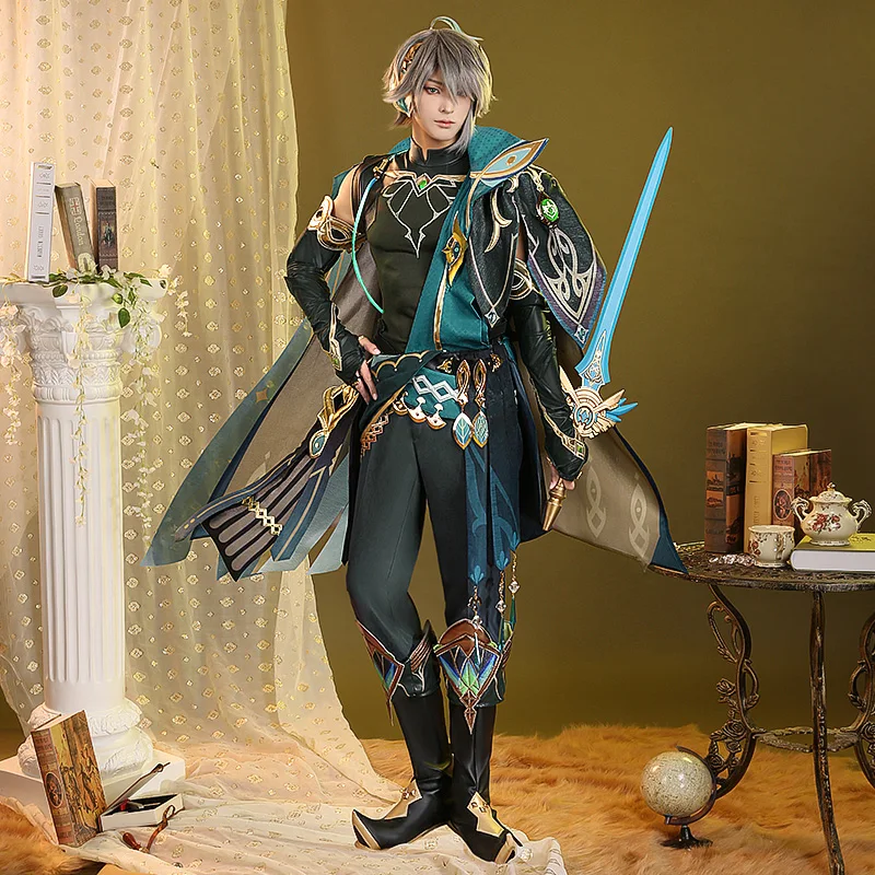 COS-KiKi Anime Genshin Impact Alhaitham Game Suit Cosplay Costume Fashion Gorgeous Uniform Halloween Carnival Party Outfit Men