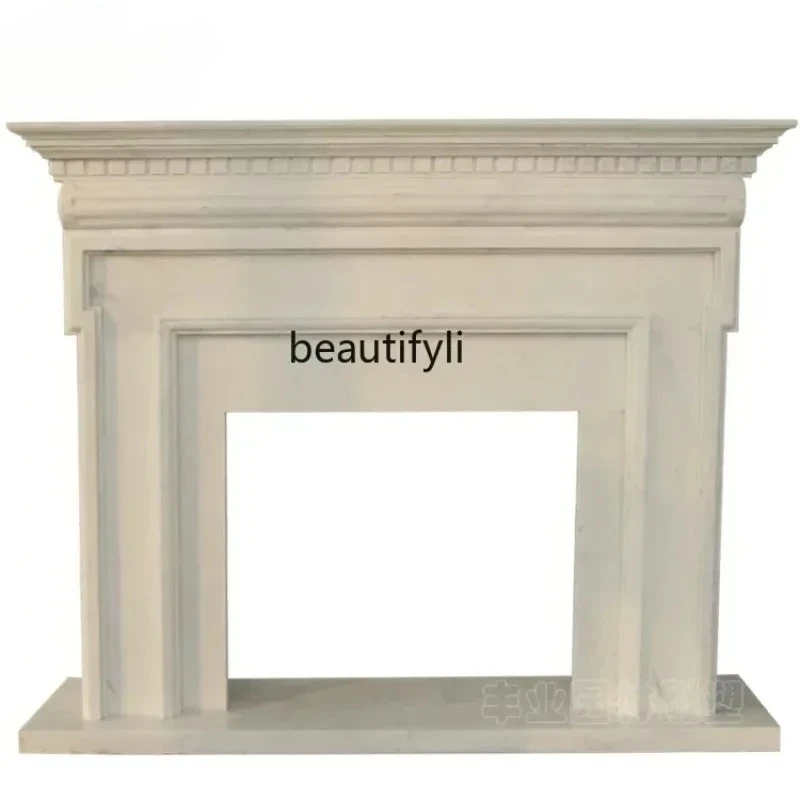 

Marble fireplace Simple marble fireplace American decorative background wall mantel 06