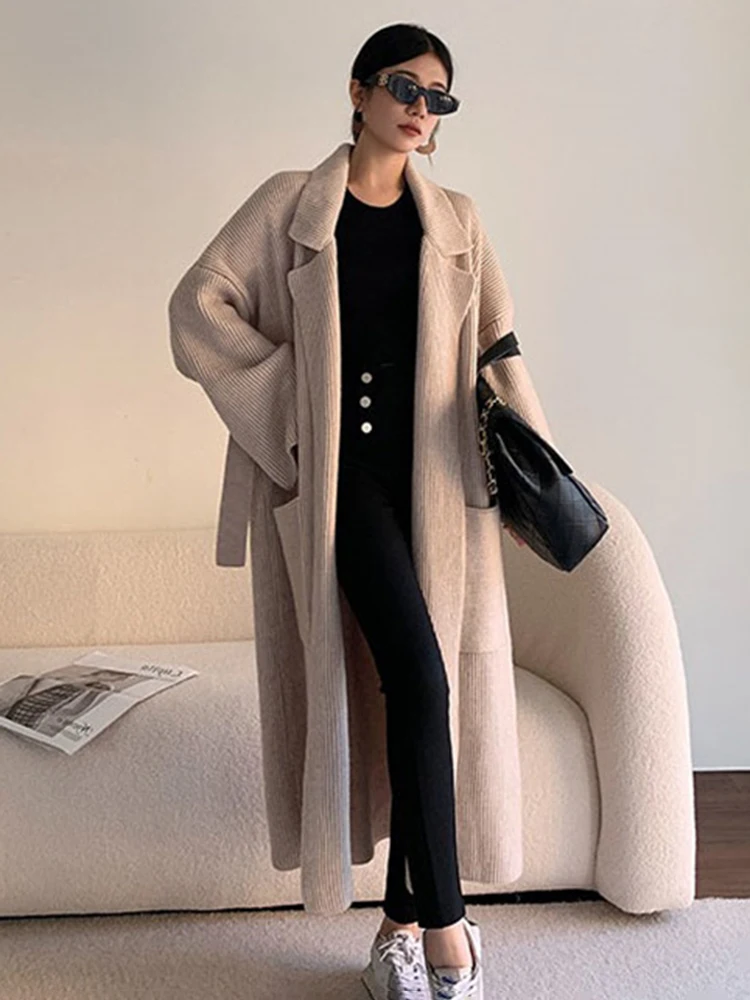 

2024 Long Cardigan For Women Sweater Autumn Winter Bat Sleeve Knitted Sweater Female Jacket Loose Ladies Sweaters Cardigans New