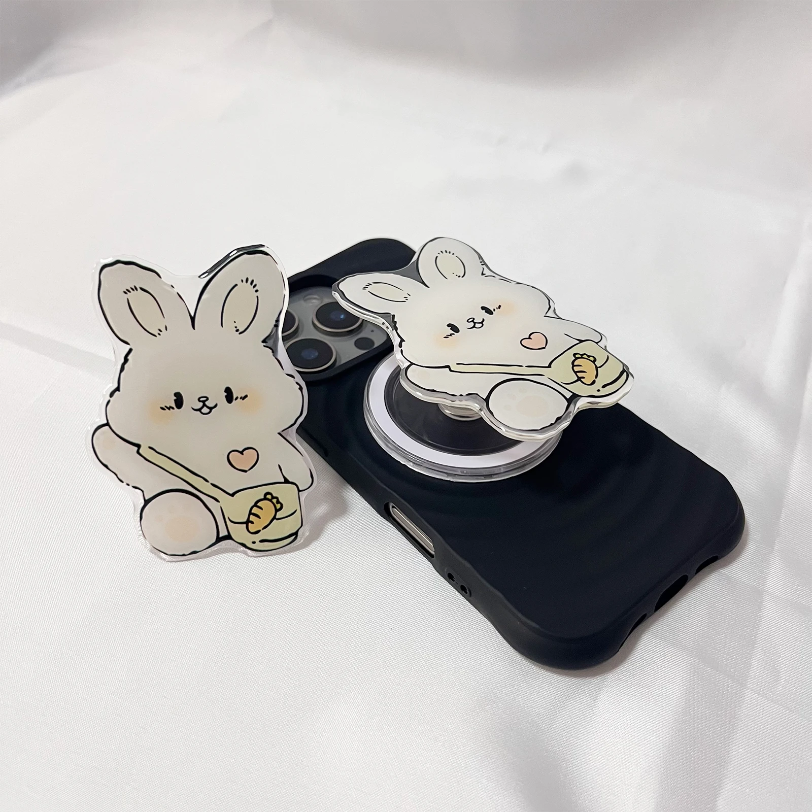 Supporto per telefono con coniglio adorabile per animali domestici carino Supporto Griptok per custodie iPhone Samsung Grip Tok Socket Staffa regalo per ragazza