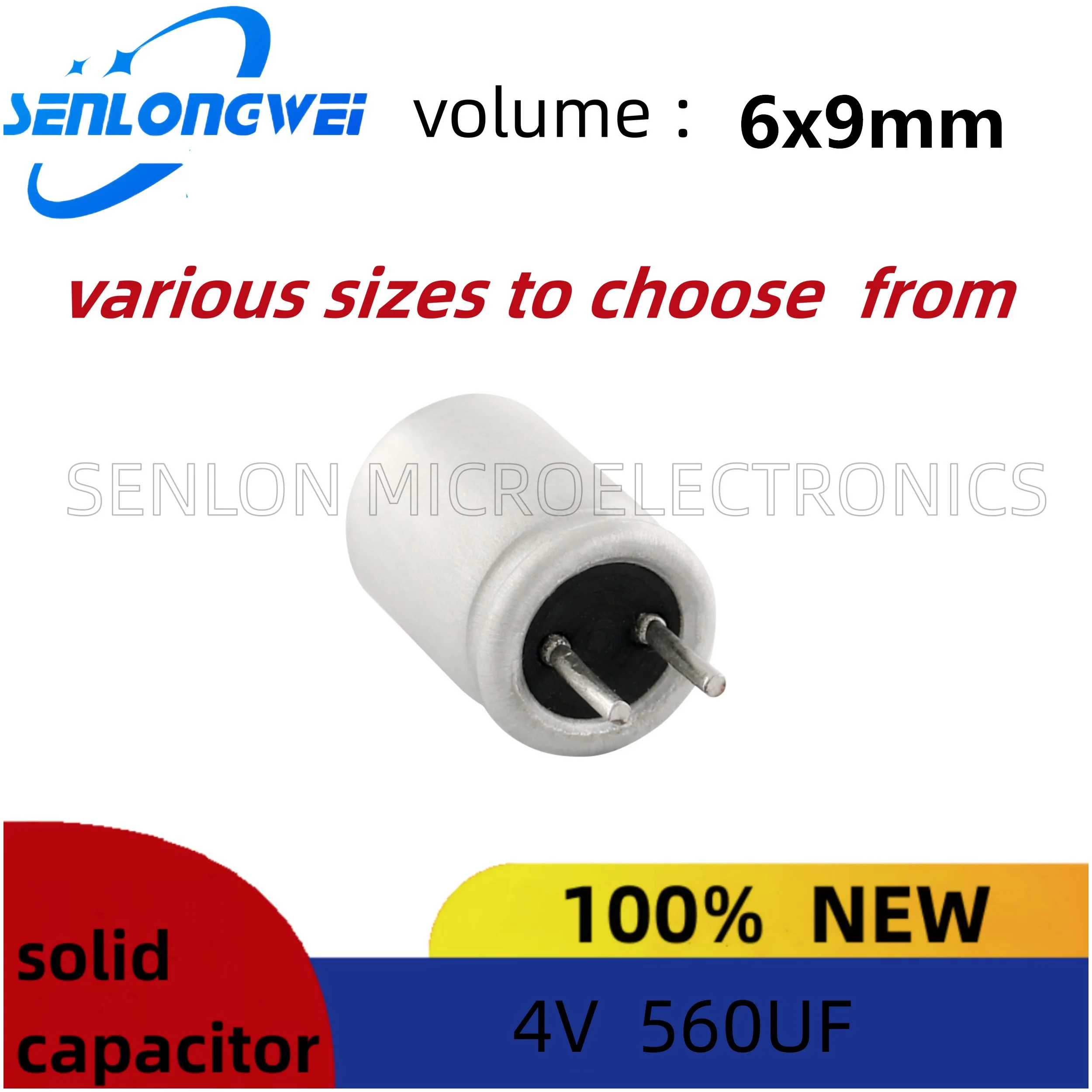 10pcs New solid capacitor volume 4V 560UF 6X9mm solid capacitor 560uf 4V motherboard graphics Aluminum electrolytic capacitors